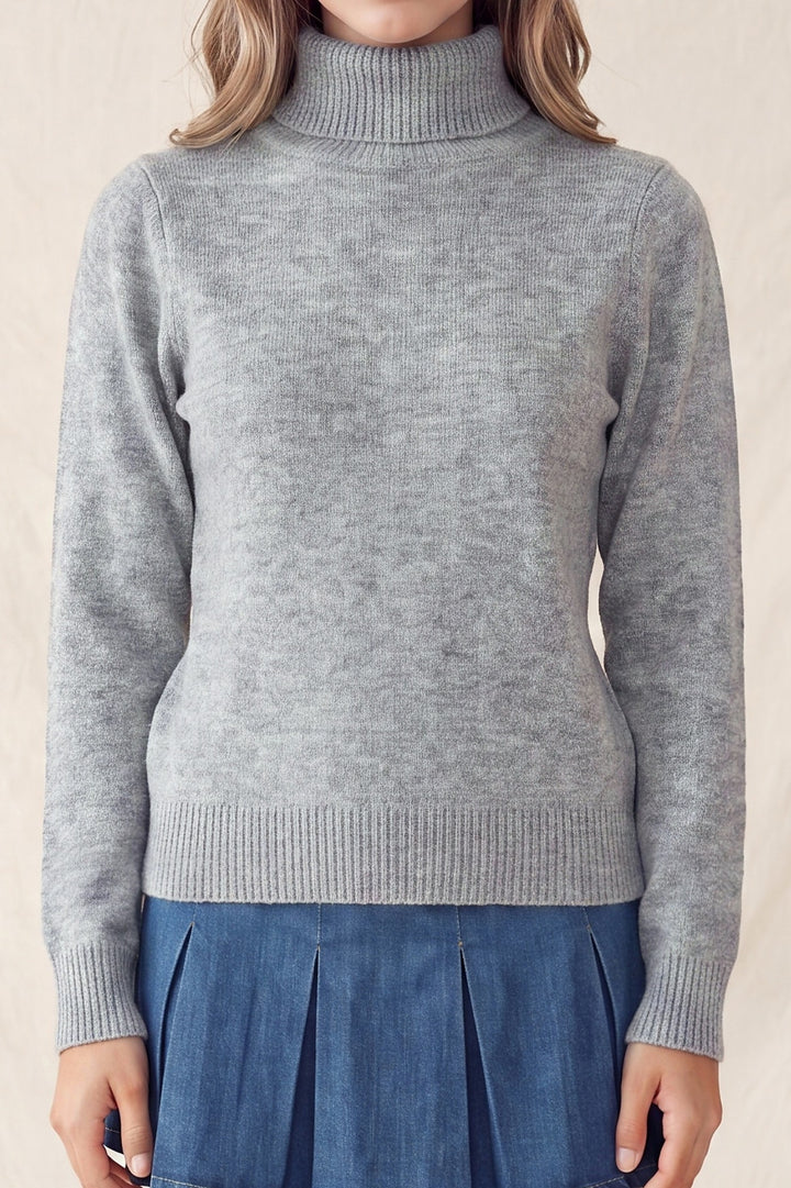 TURTLE NECK LONG SLEEVE SWEATER TOP