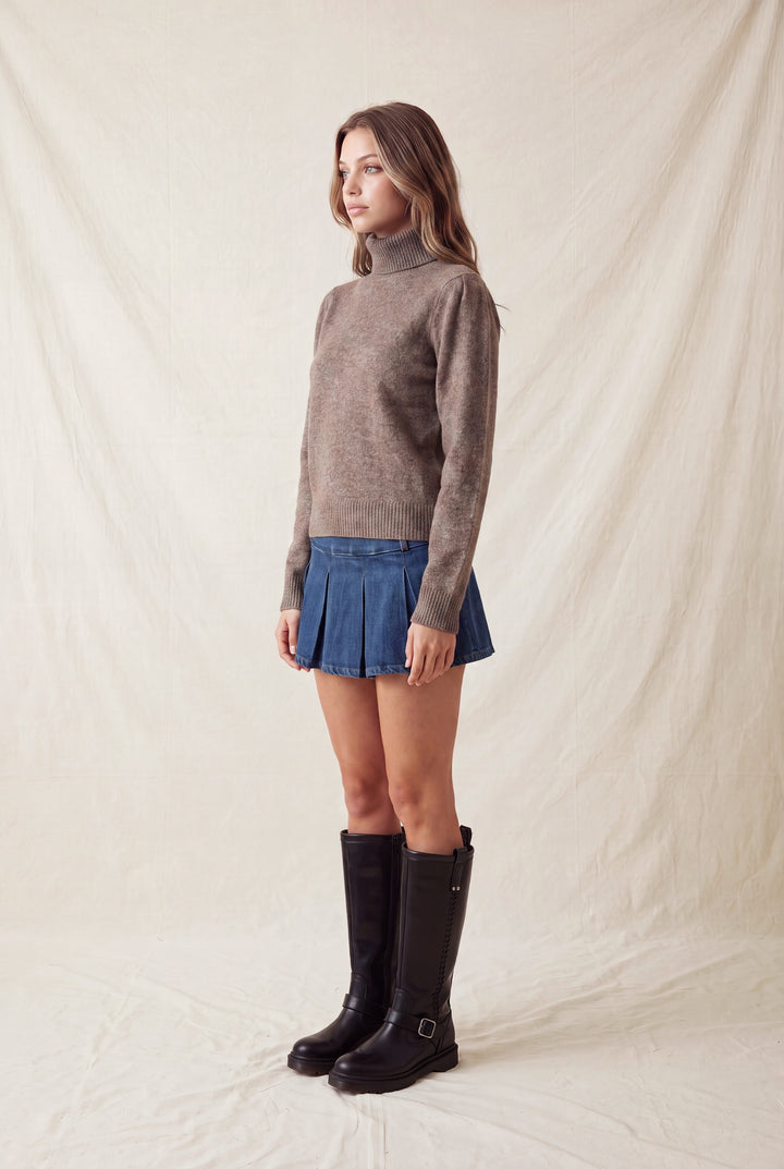 TURTLE NECK LONG SLEEVE SWEATER TOP