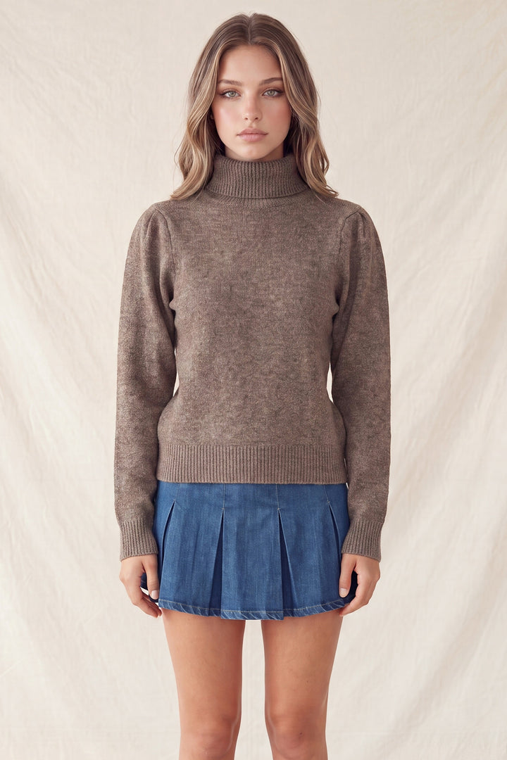 TURTLE NECK LONG SLEEVE SWEATER TOP