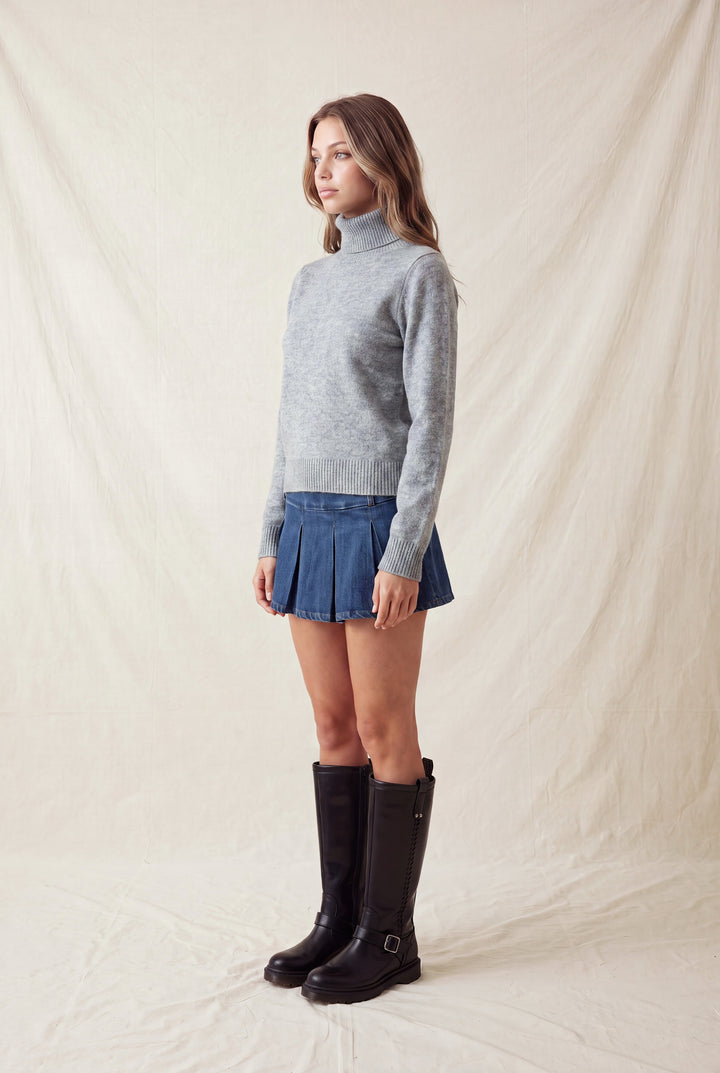 TURTLE NECK LONG SLEEVE SWEATER TOP