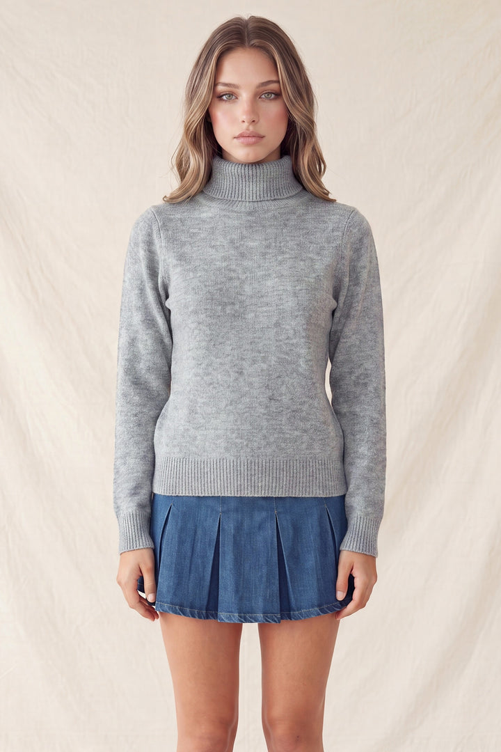 TURTLE NECK LONG SLEEVE SWEATER TOP