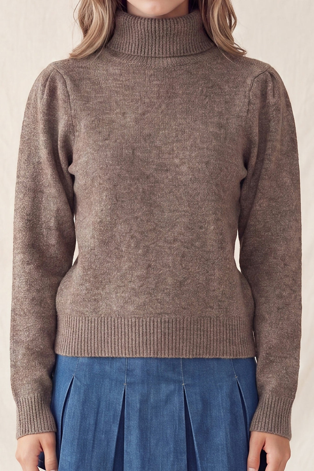 TURTLE NECK LONG SLEEVE SWEATER TOP