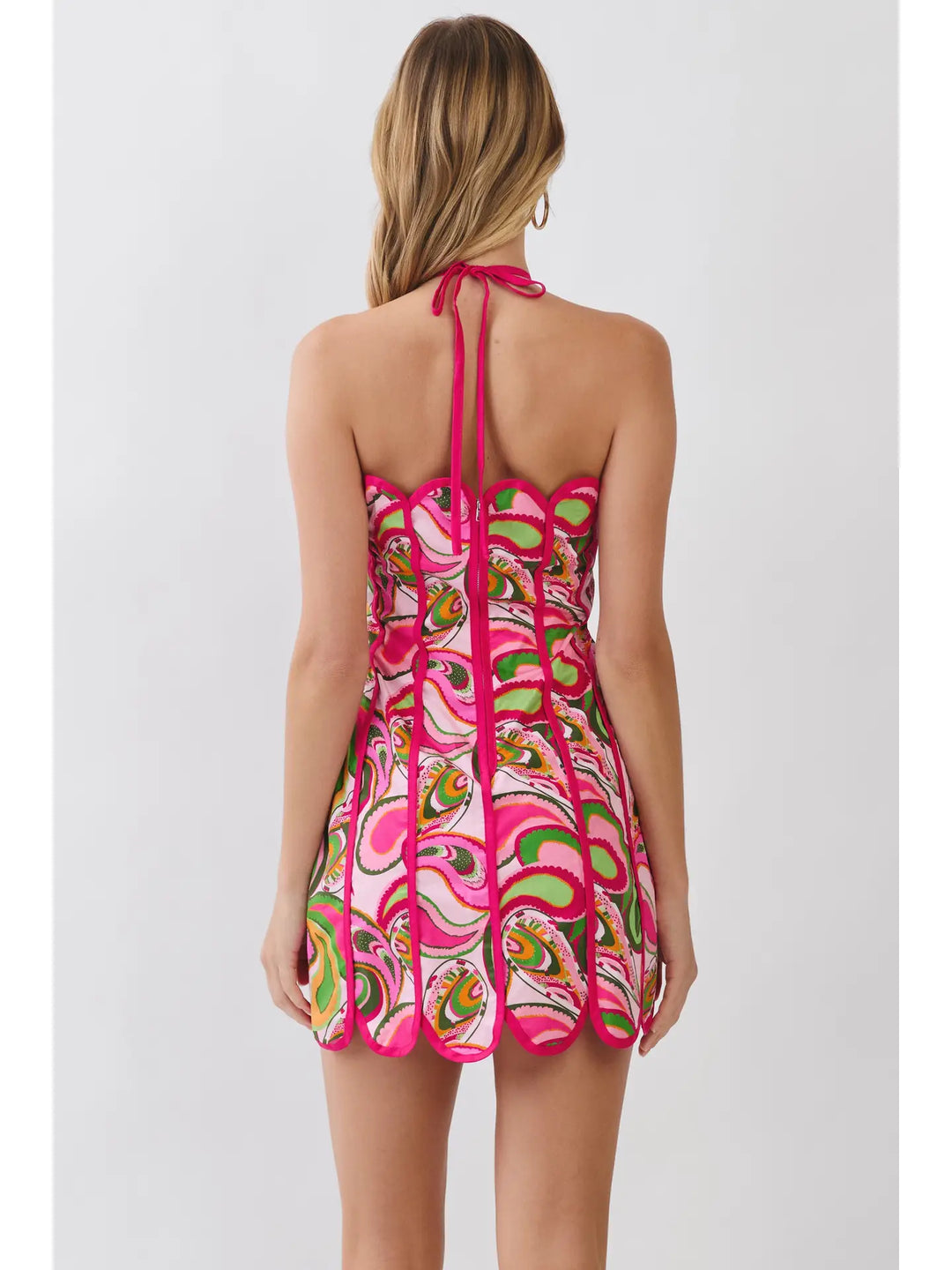 penny satin halter mini dress Sau Lee