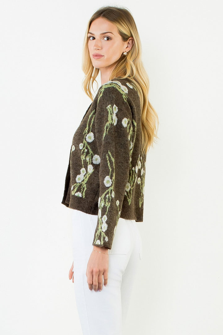 CHERRY BLOSSOM PRINT CARDIGAN