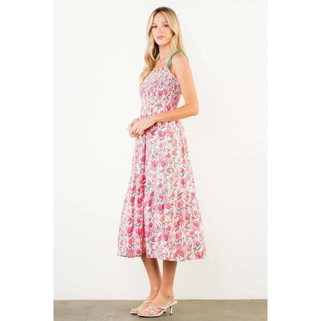 FLORAL PRINT TIERED DRESS