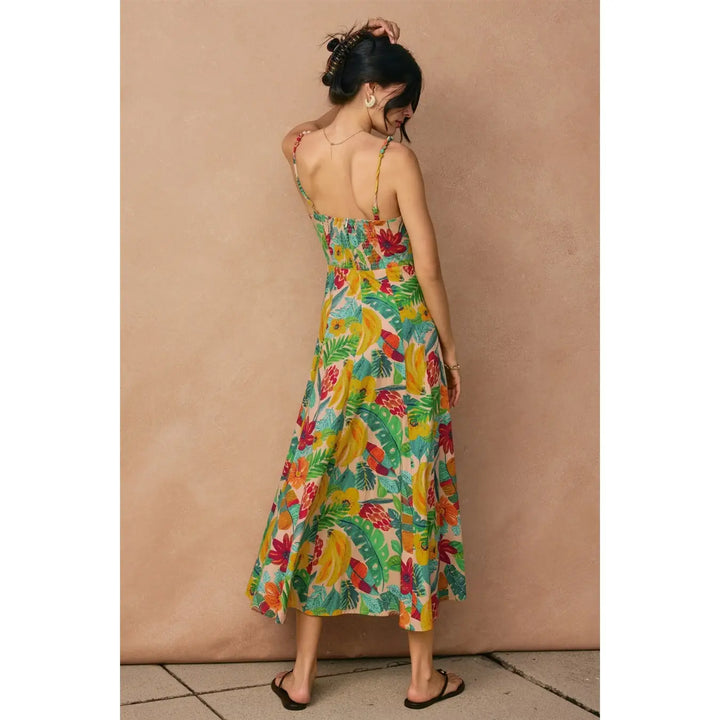 OCEAN ORCHARD BEAD DETAIL MIDI DRESS