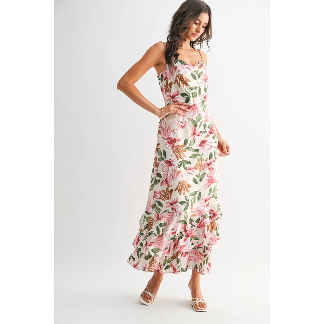 FLORAL ELEGANCE TIERED MAXI DRESS