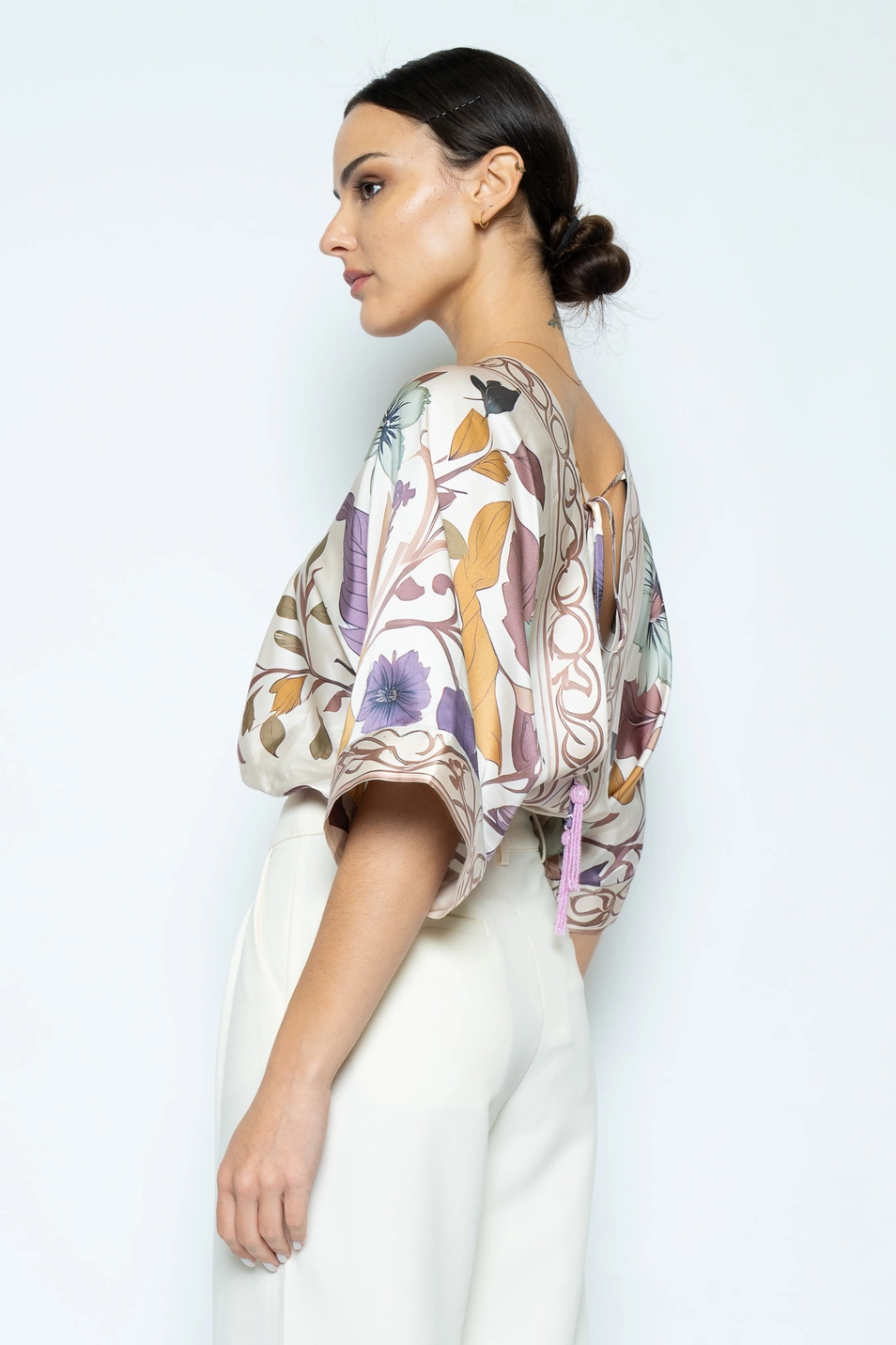 FLORAL PRINT DEEP V NECK BODYSUIT