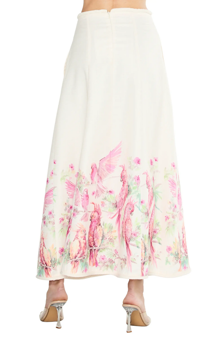 TALLIS BIRD PRINT MAXI SKIRT