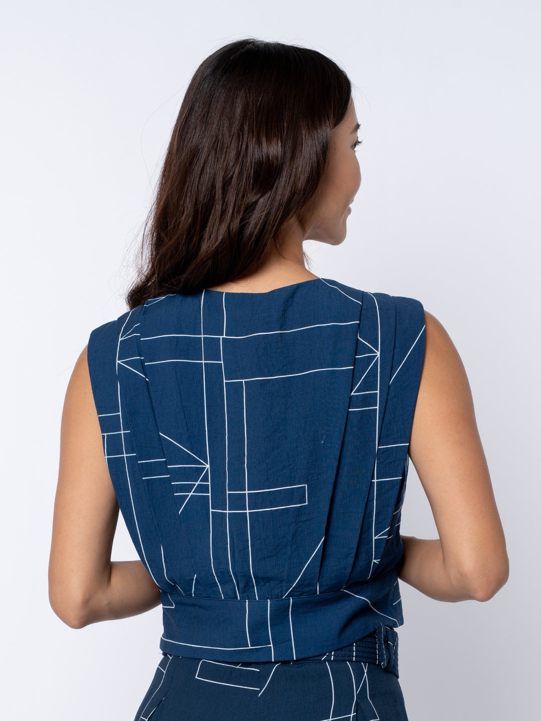 ADRINA PLEATED SURPLICE CROP TOP