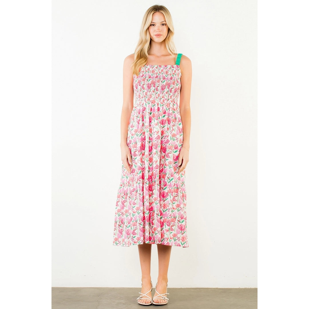 FLORAL PRINT TIERED DRESS