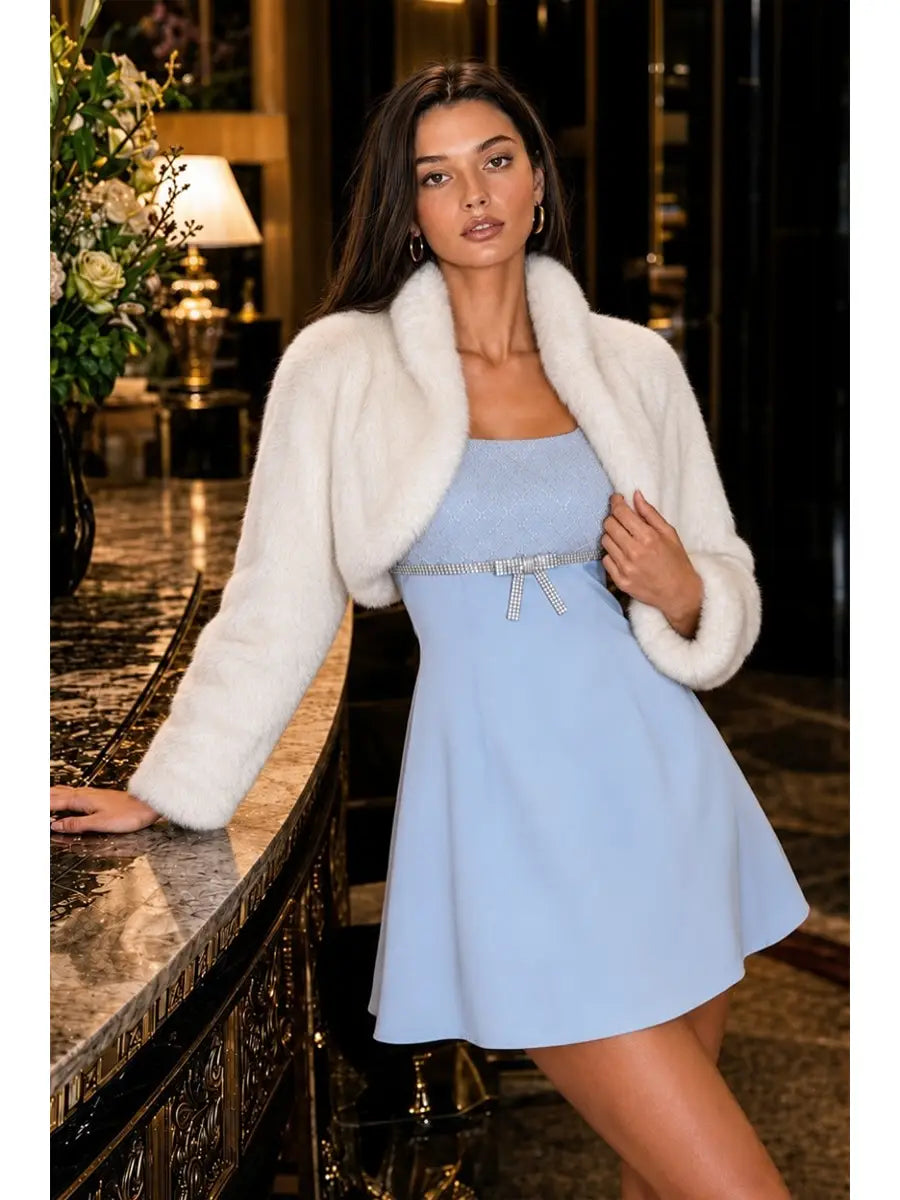 FAUX FUR BOLERO JACKET