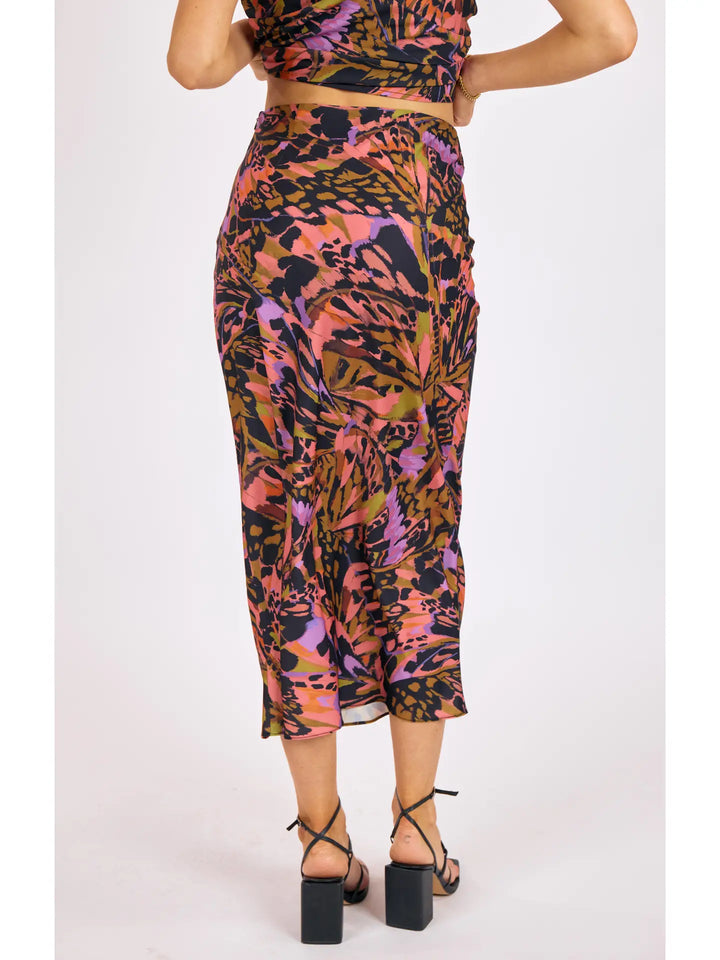 BUTTERFLY KISS BIAS MIDI SKIRT