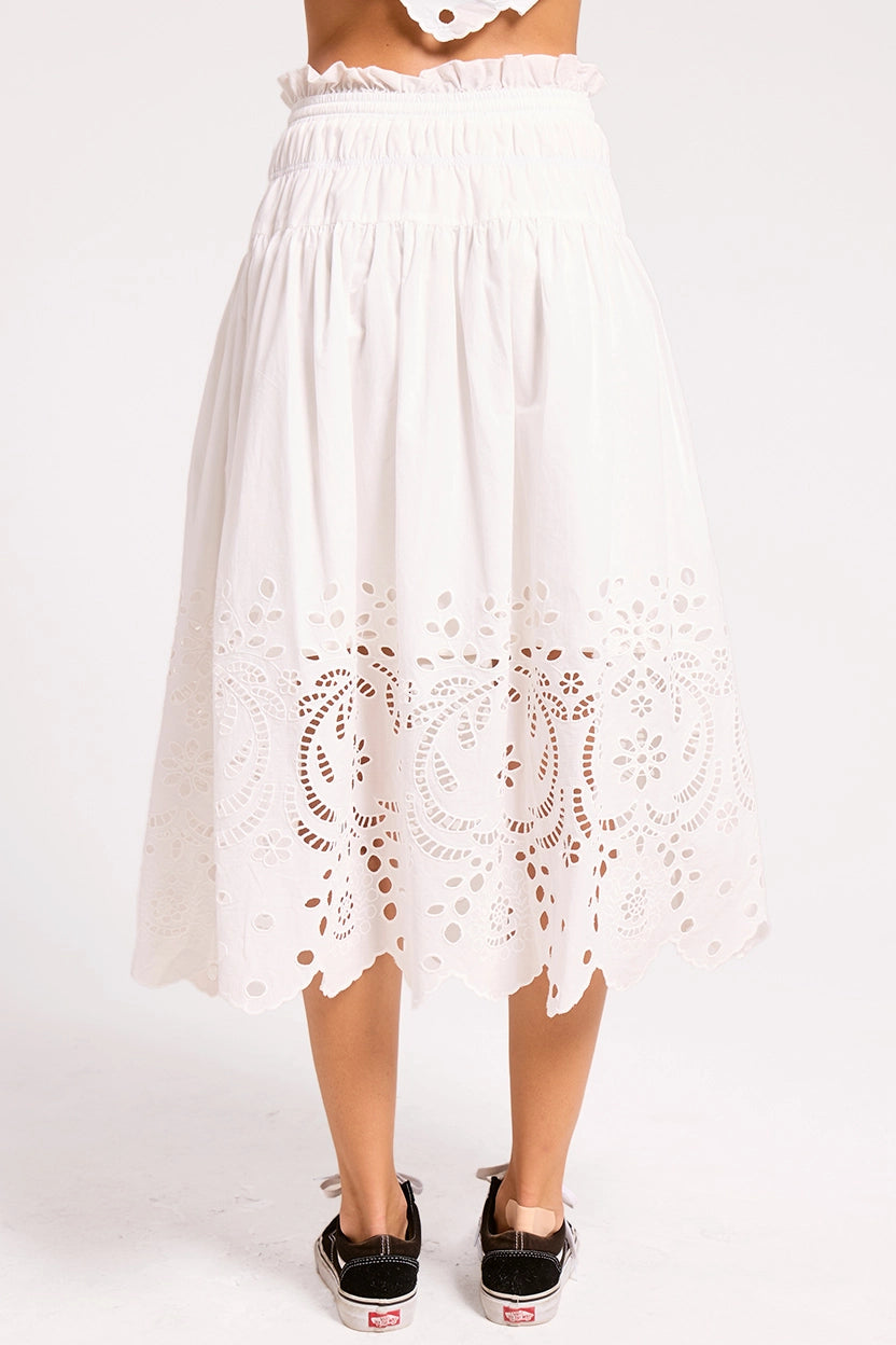 SCALLOPED MIDI SKIRT