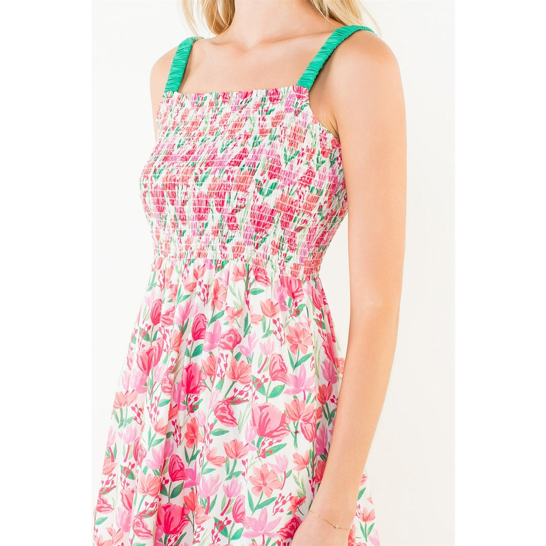 FLORAL PRINT TIERED DRESS