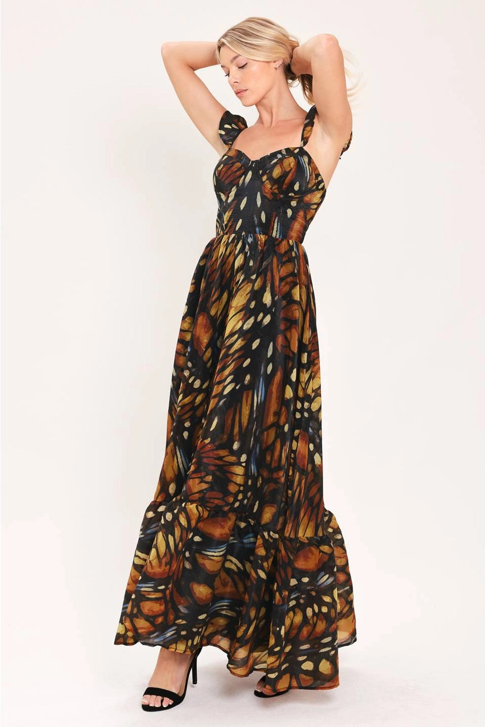 PRINTED WOVEN MAXI DRESS