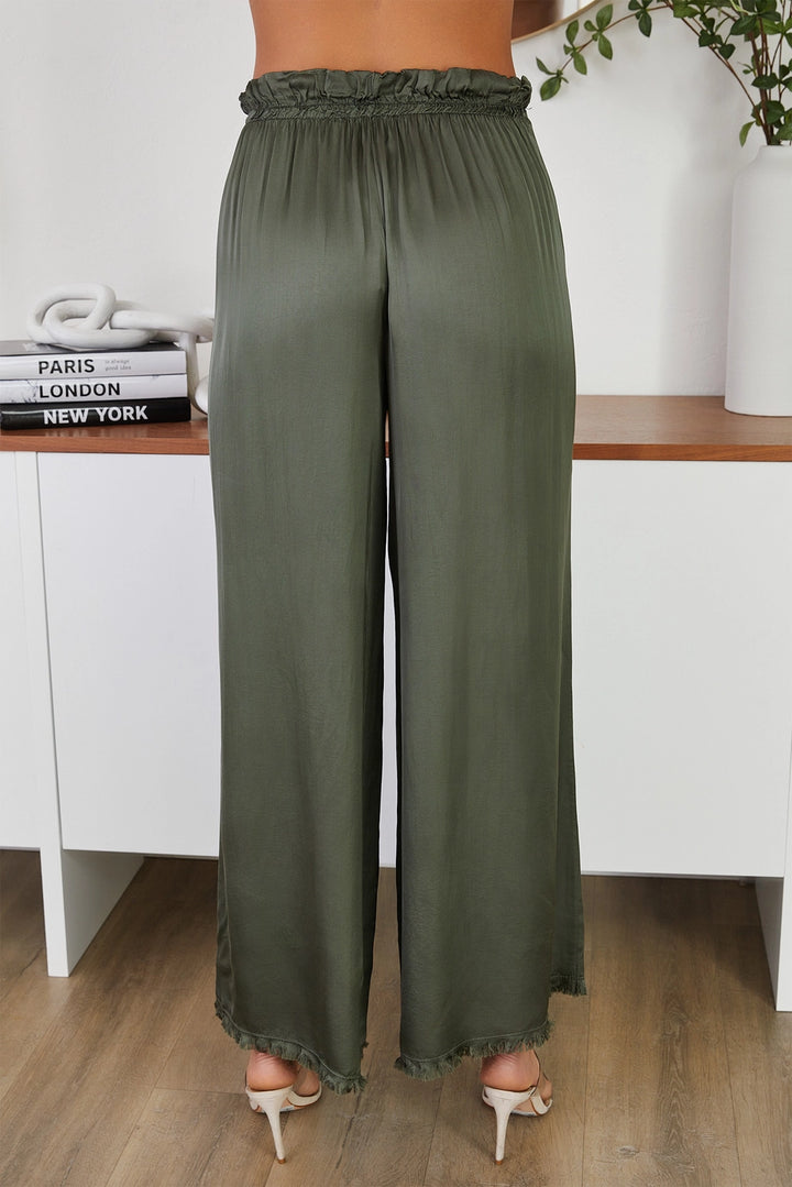 VISCOSE DRAWSTRING WAIST PALAZZO PANT