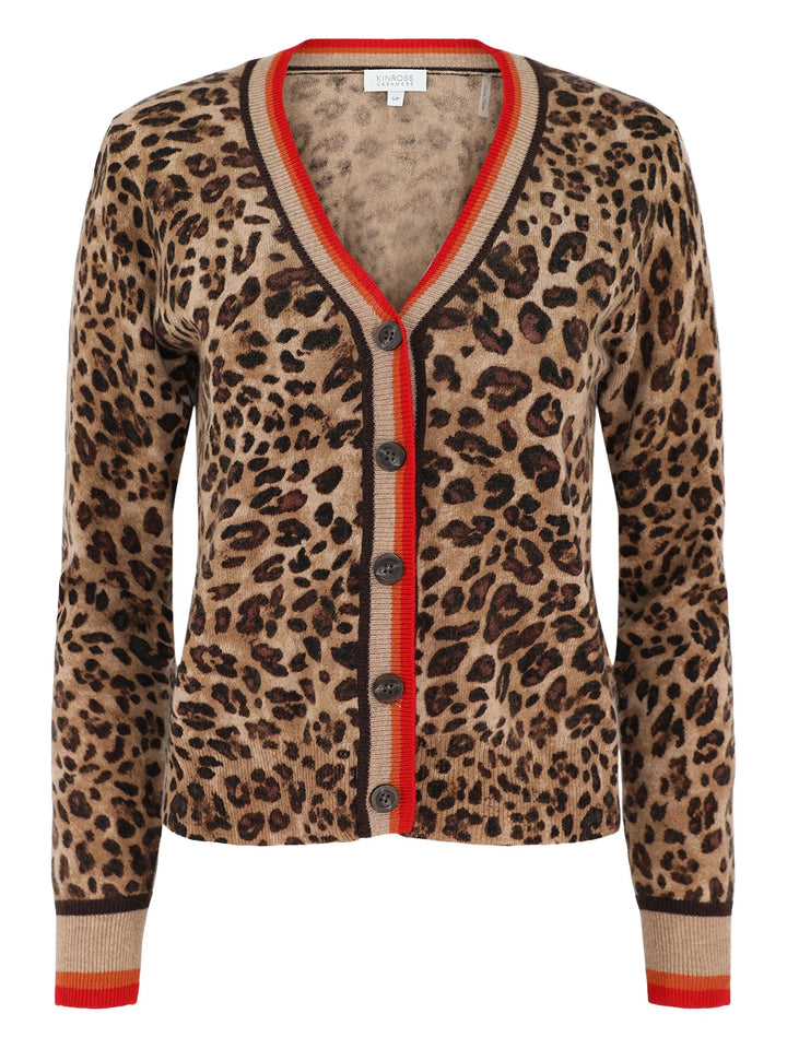 TIPPED LEOPARD CARDIGAN