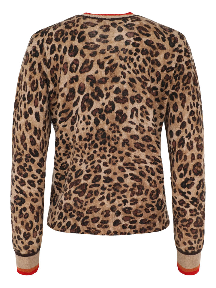 TIPPED LEOPARD CARDIGAN