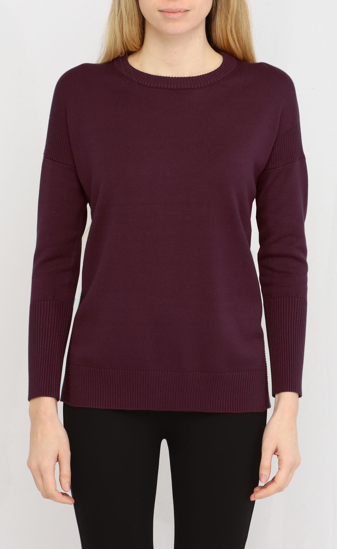 KNIT CREW LONG SLEEVE TOP