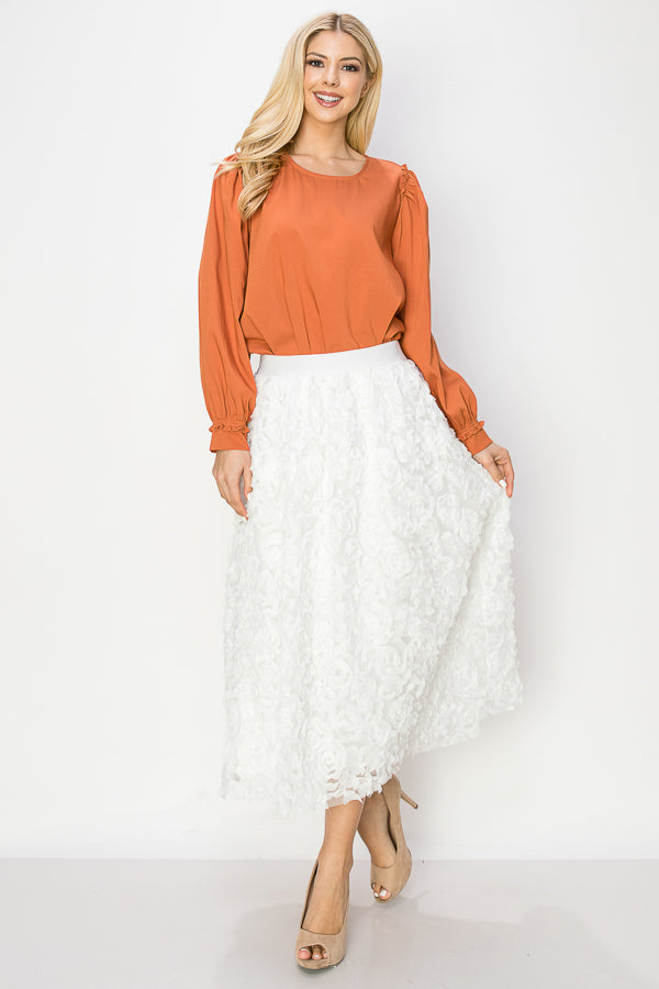 Keera Flower Swirl Lace Skirt