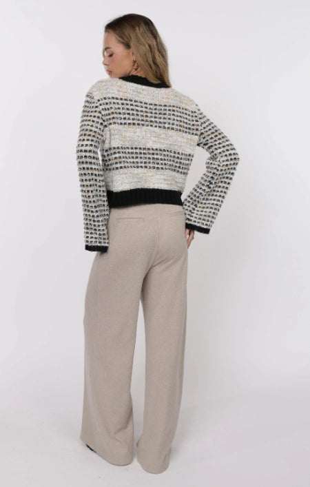 ELLINGTON MIXED YARN BELL SLEEVE SWEATER