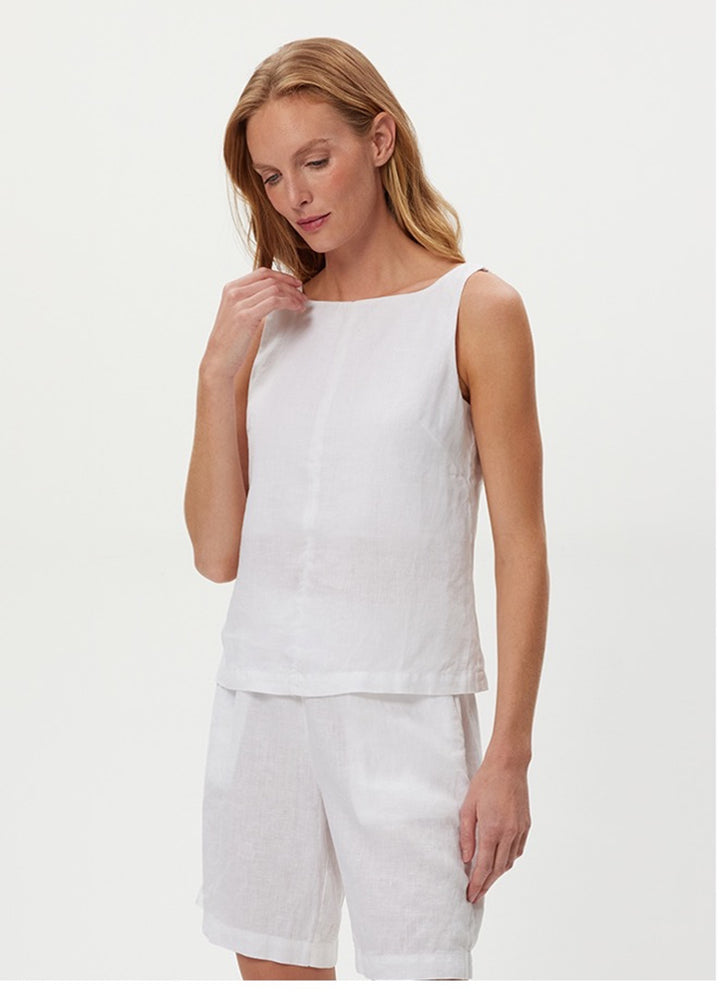 ZORA STRAIGHT NECK SLEEVELESS TOP
