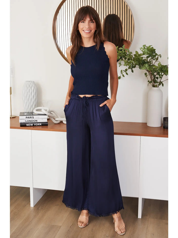 RIB SCALLOP TRIM TANK TOP
