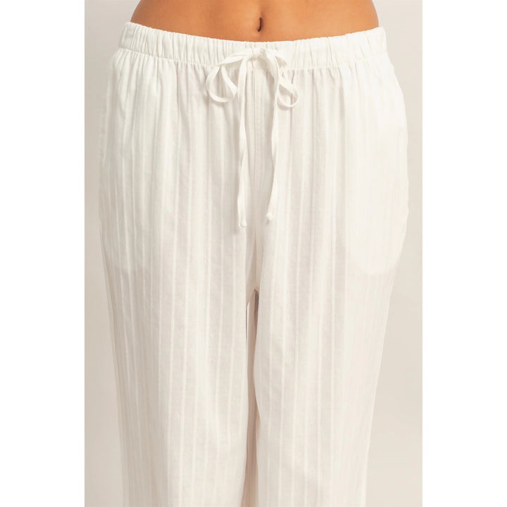 PINSTRIPED JACQUARD DRAWSTRING PANTS