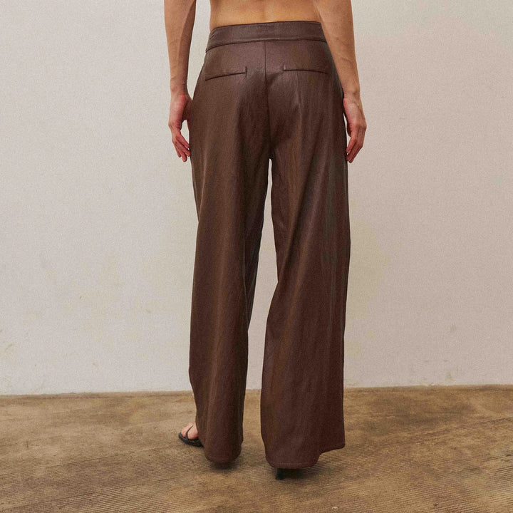 VEGAN LEATHER TOP &amp; PANTS SET