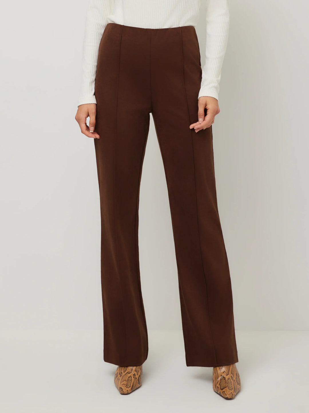 ELLIE FAUX SUEDE BOOTCUT PANTS