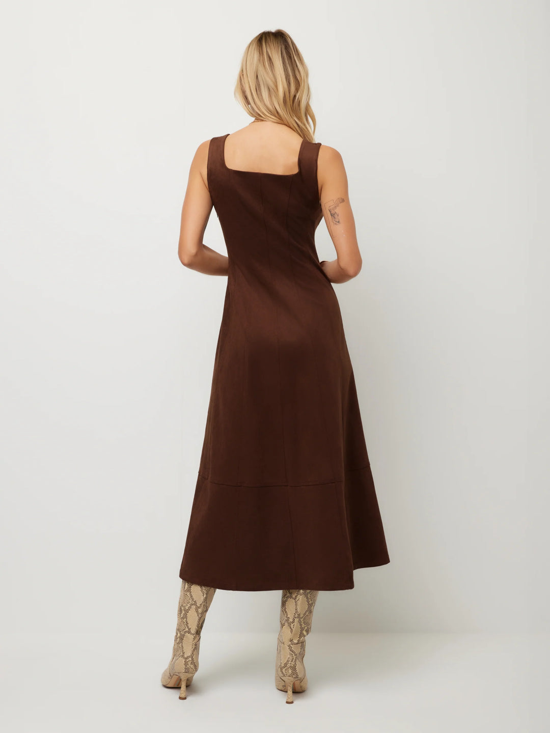 MADALYN FAUX SUEDE MIDI DRESS