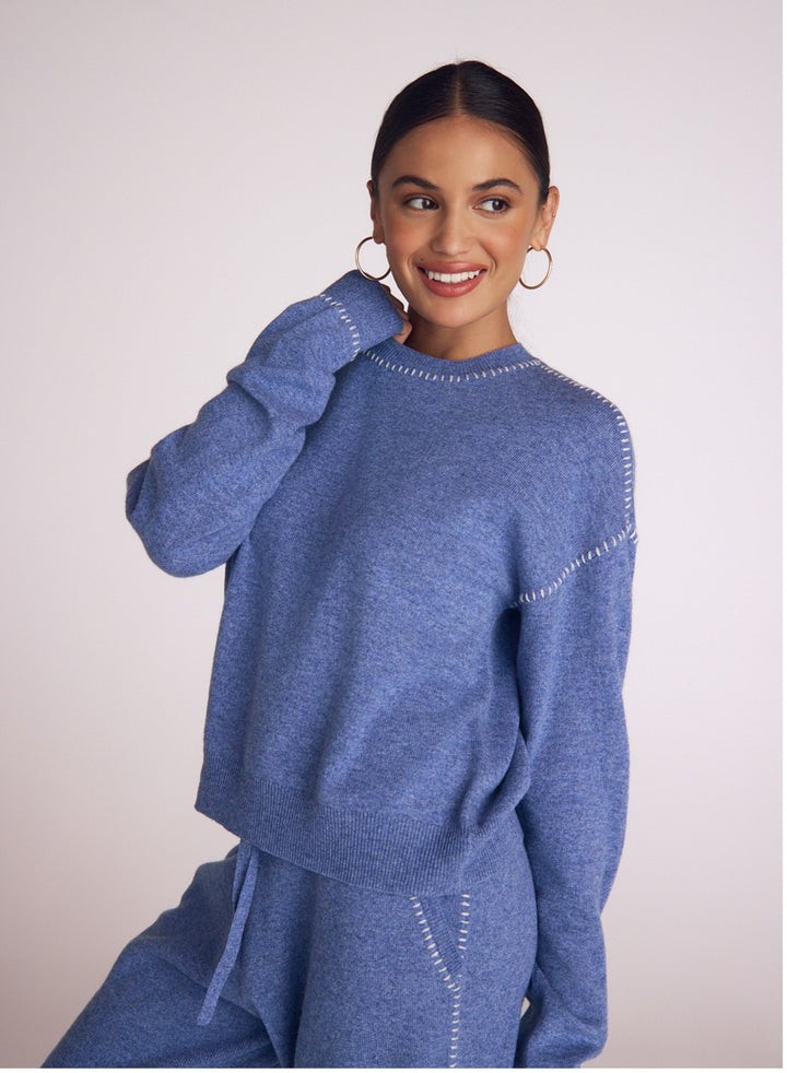 WHIP STITCHED CREW NECK SWEATER