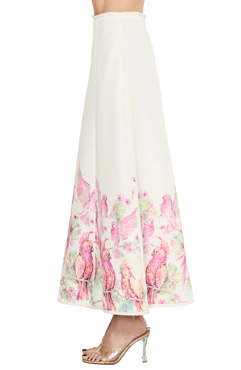 TALLIS BIRD PRINT MAXI SKIRT