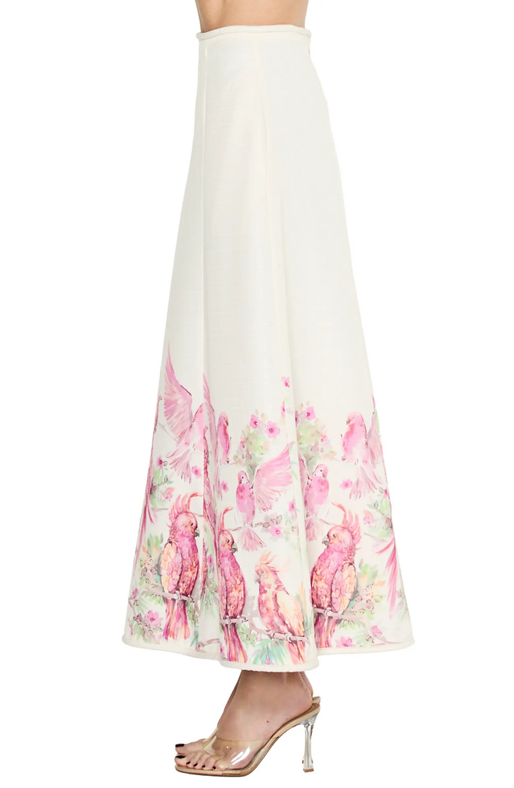 TALLIS BIRD PRINT MAXI SKIRT