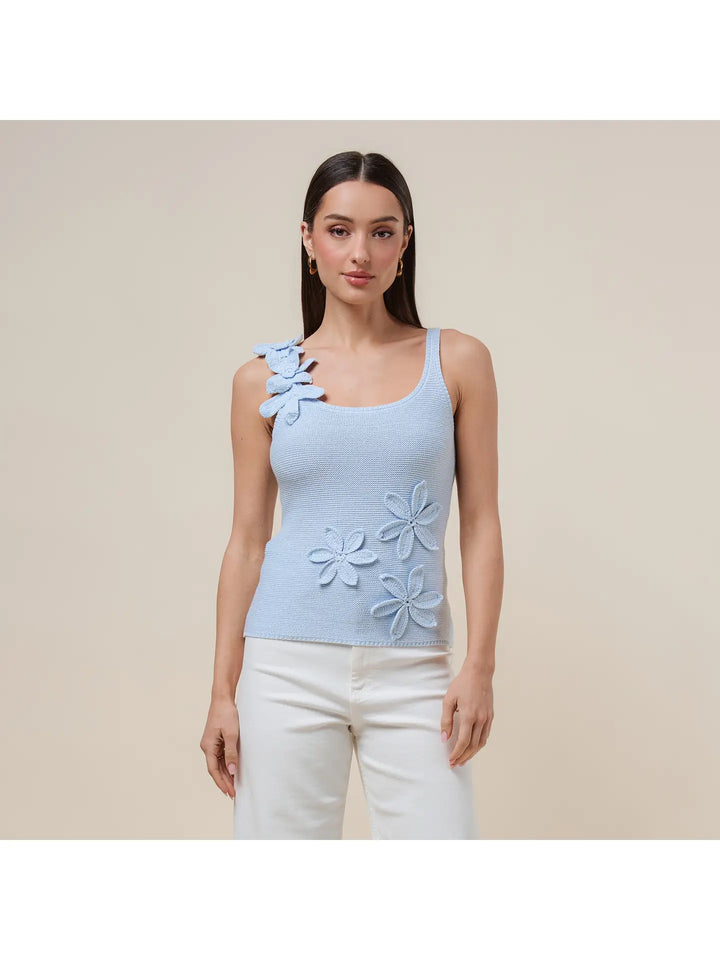 FLOWER TRIM SWEATER CAMI TOP