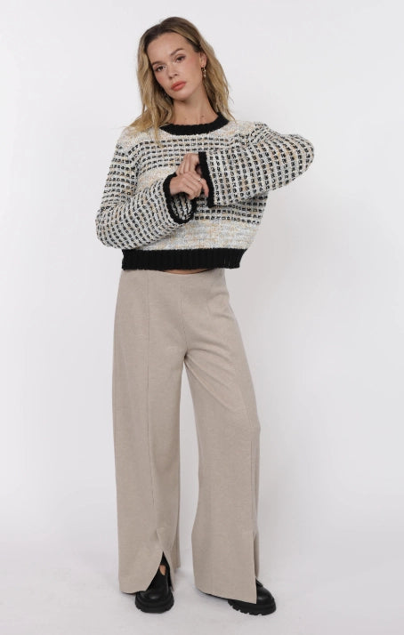 ELLINGTON MIXED YARN BELL SLEEVE SWEATER