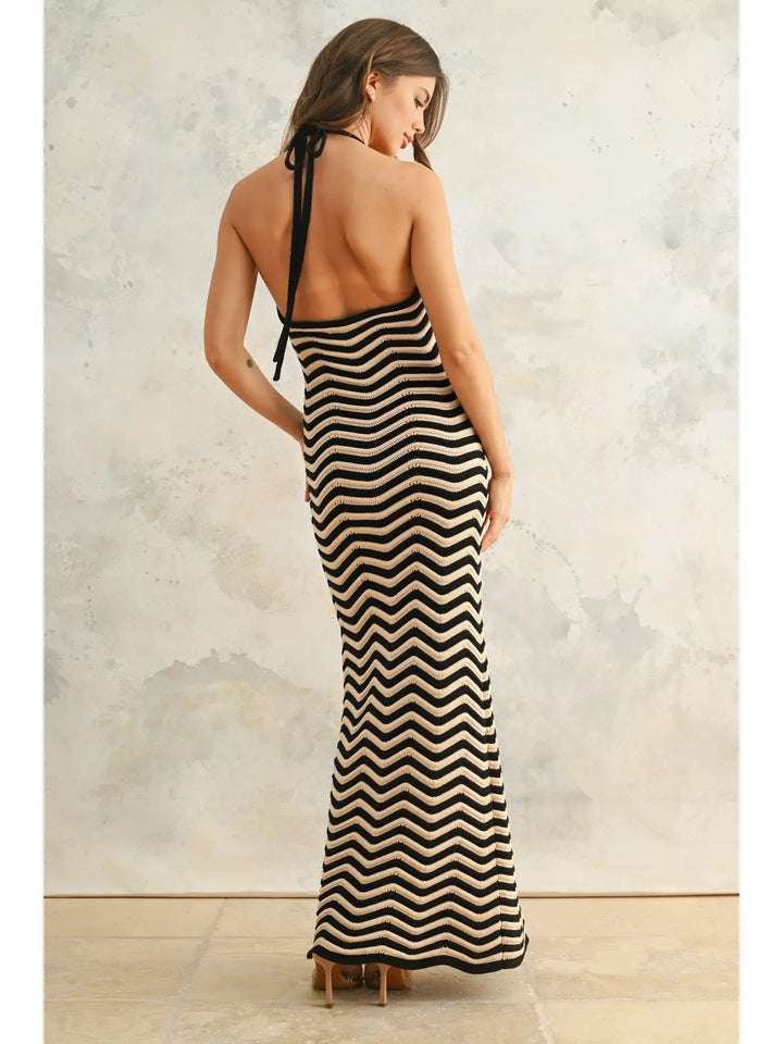 COLOR COMBO KNITTED DRESS