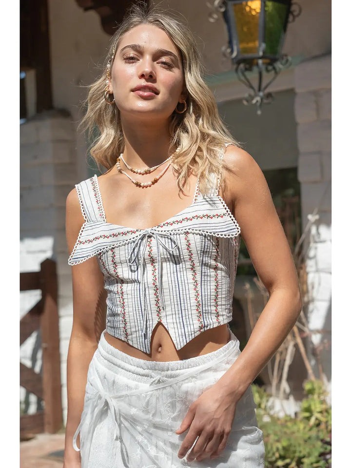 LACE UP BACK CROP TOP
