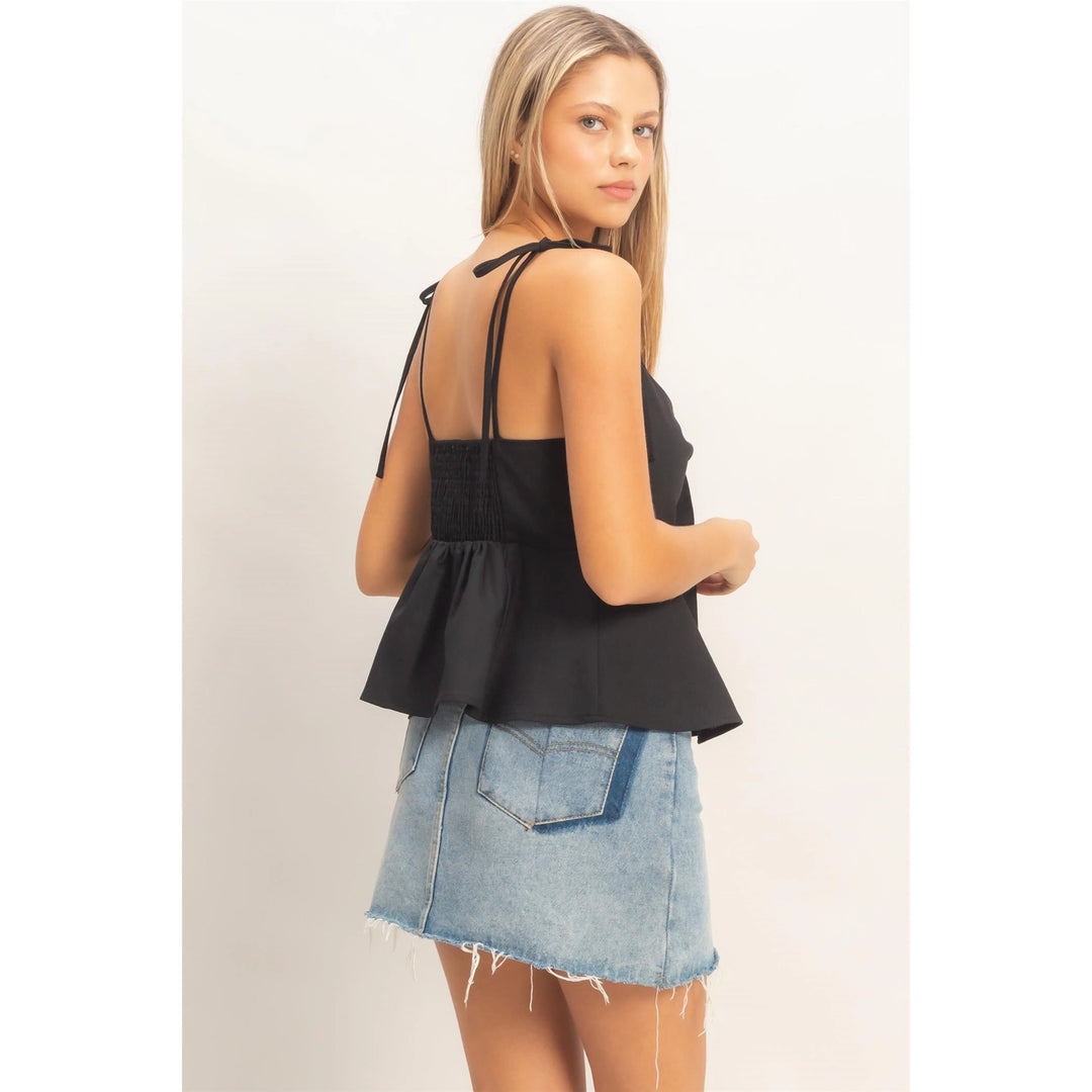 TIE FRONT SPAGHETTI STRAP TOP