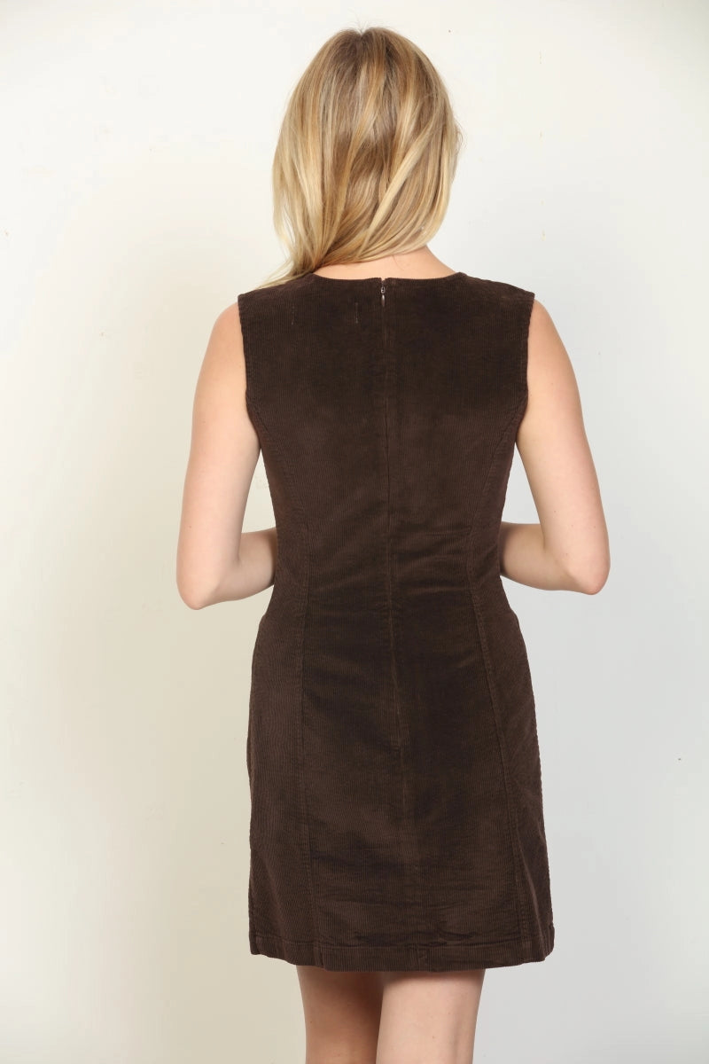MINI DRESS WITH TWO FRONT WELT POCKETS