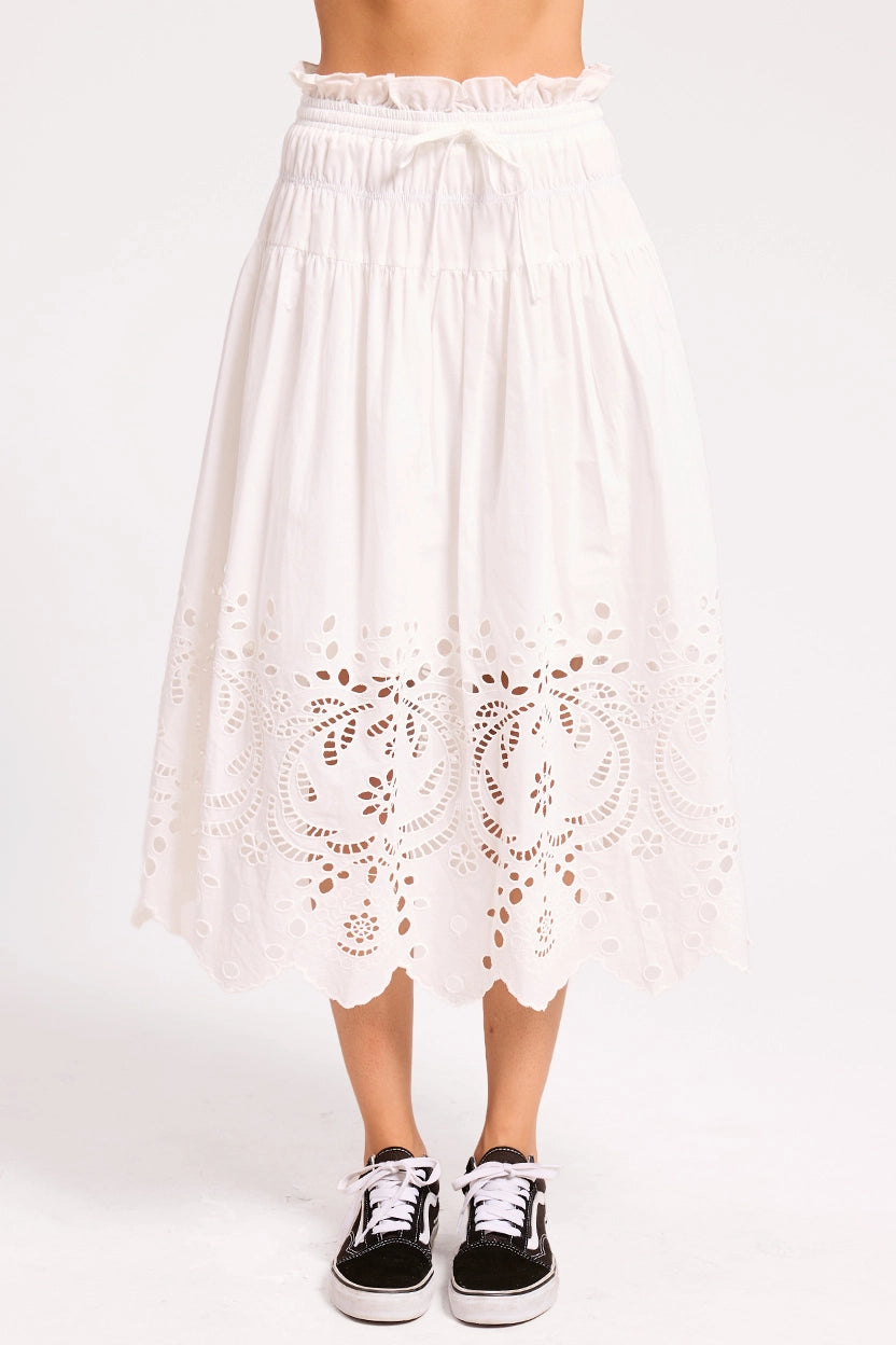 SCALLOPED MIDI SKIRT