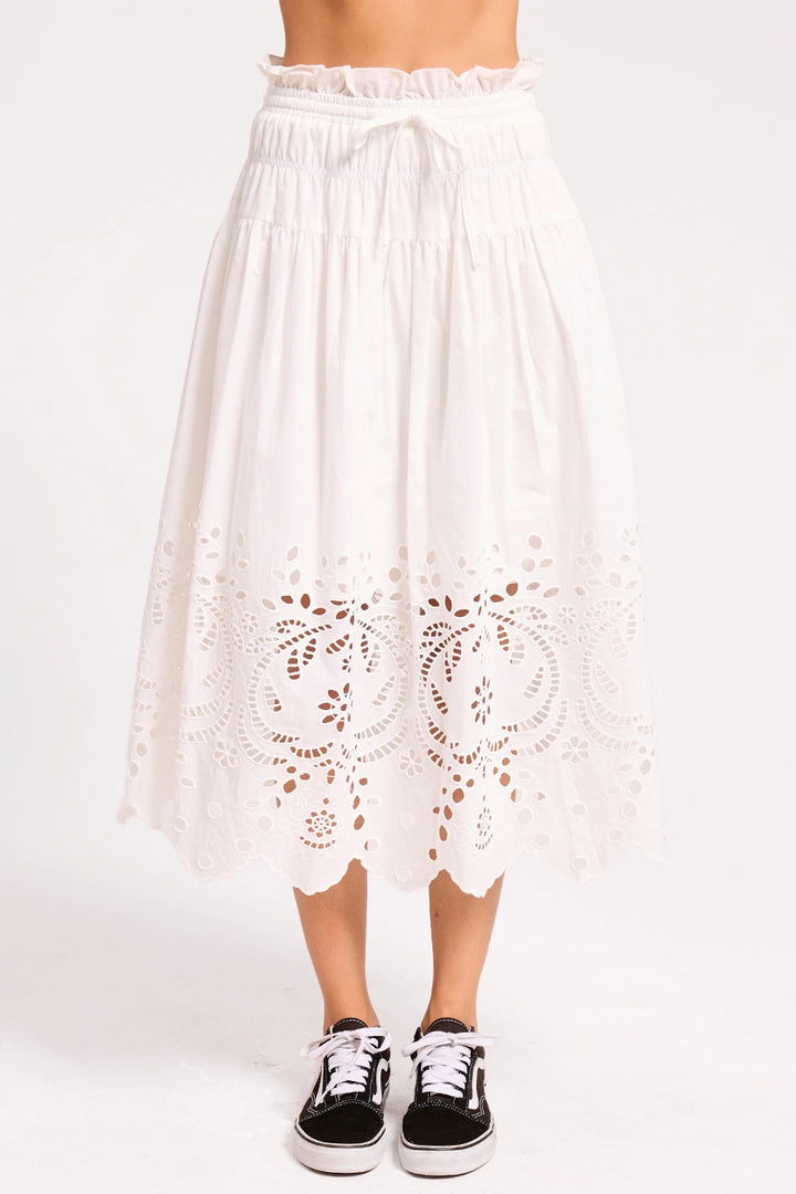 SCALLOPED MIDI SKIRT