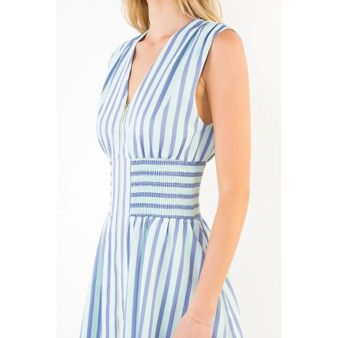 SLEEVELESS STRIPES DRESS