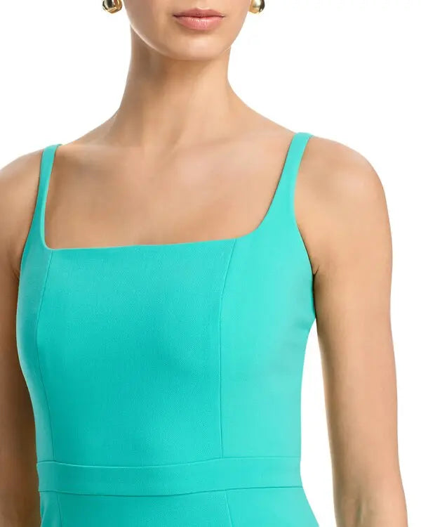 WHISPER SQUARE NECK FRILL HEM MINI DRESS