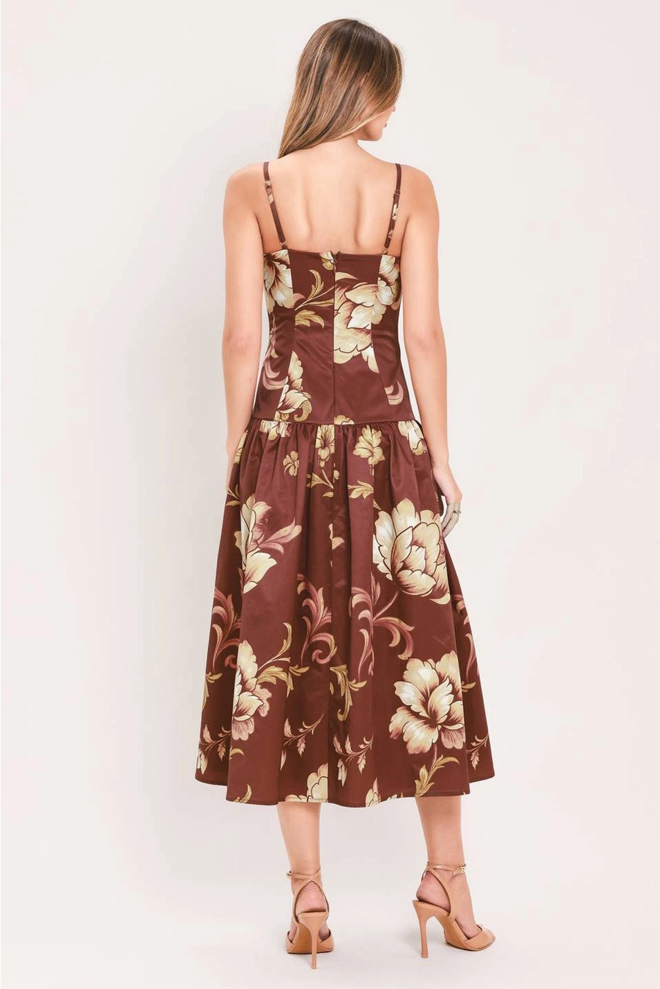 PRINTED WOVEN MIDI DRESS