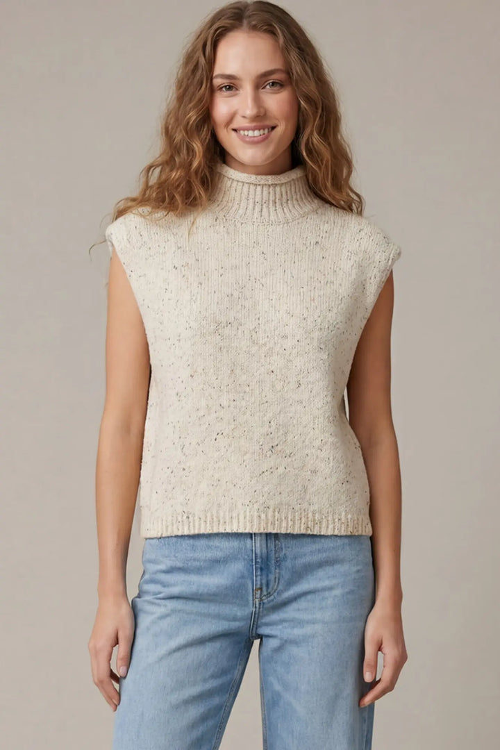 MOCK NECK SWEATER VEST TOP