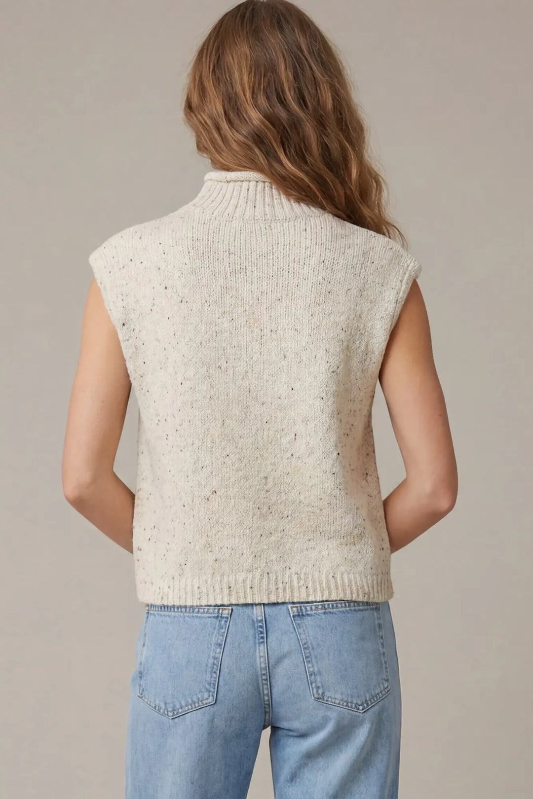 MOCK NECK SWEATER VEST TOP