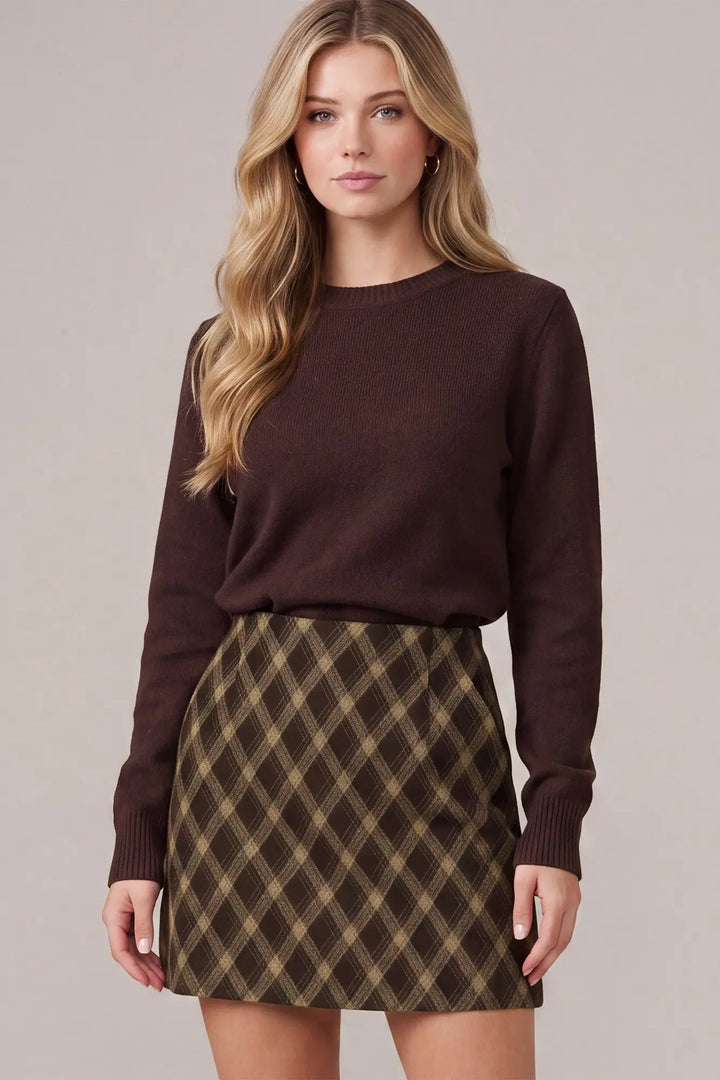 PLAID PATTERNED MINI SKIRT