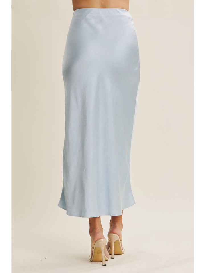 SILKY SATIN BIAS CUT SKIRT